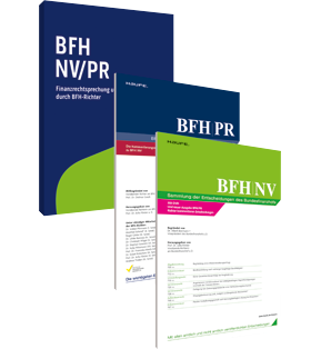 Alle Details: BFH/NV plus BFH/PR Online BFH/NV plus BFH/PR Online - Zeitschrift und Online-Version: Entscheidungs- und Kommentierungssammlung des BFH